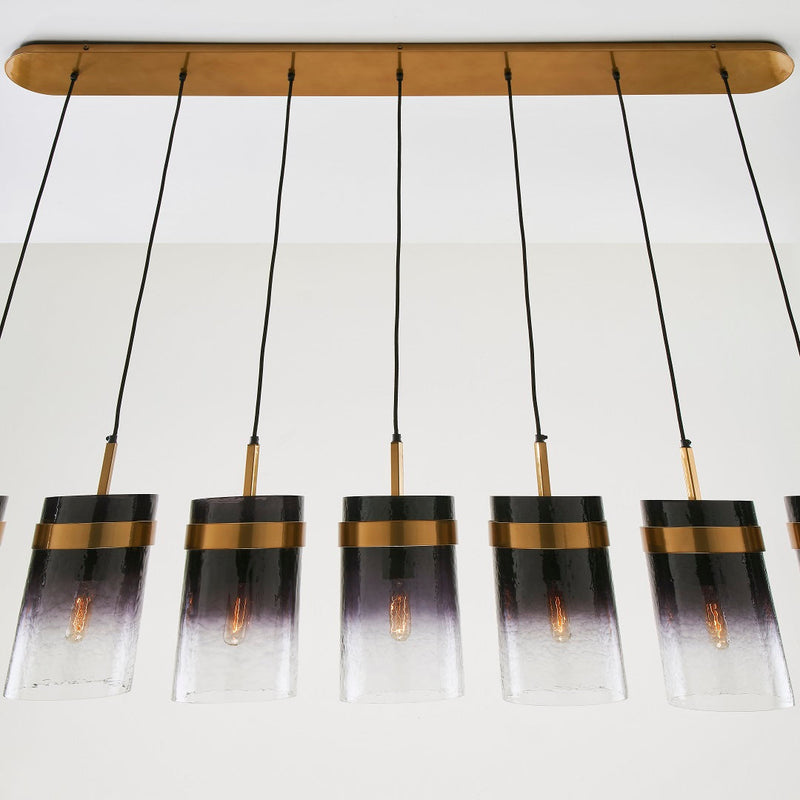 UKIYO 7 LIGHT CHANDELIER OMBRE CHAMPAGNE