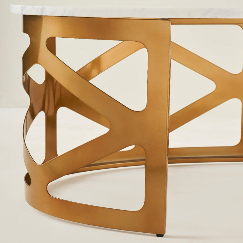 THEBES COFFEE TABLE WHITE CHAMPAGNE