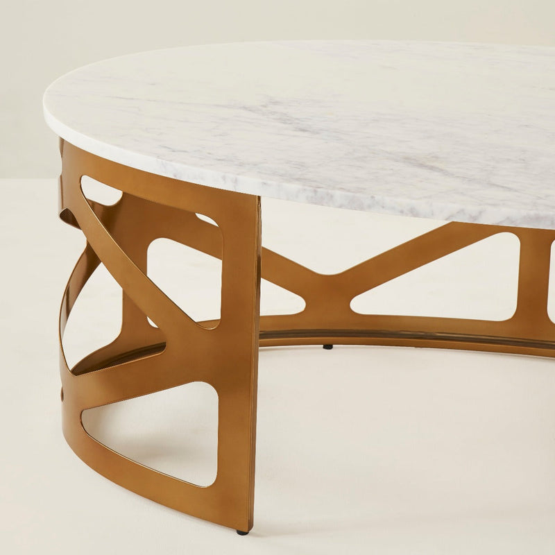 THEBES COFFEE TABLE WHITE CHAMPAGNE