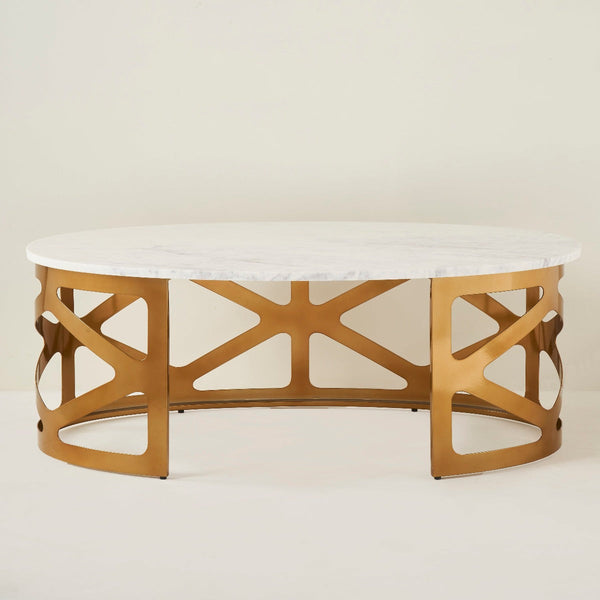 THEBES COFFEE TABLE WHITE CHAMPAGNE