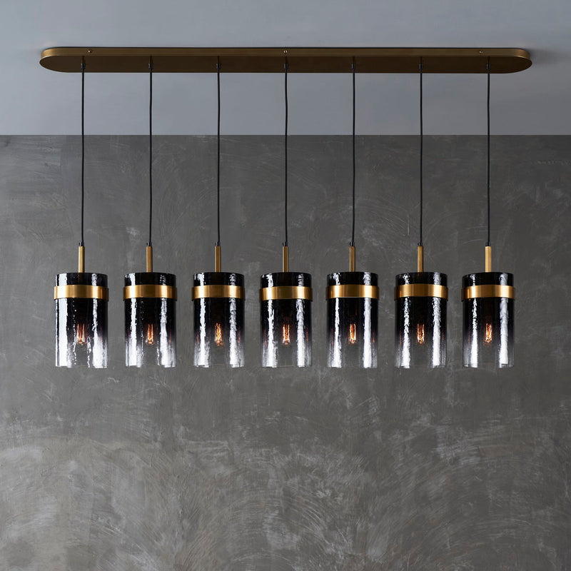 UKIYO 7 LIGHT CHANDELIER OMBRE CHAMPAGNE
