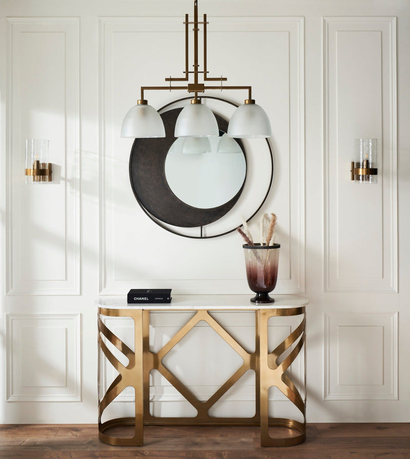 THEBES CONSOLE TABLE WHITE CHAMPAGNE